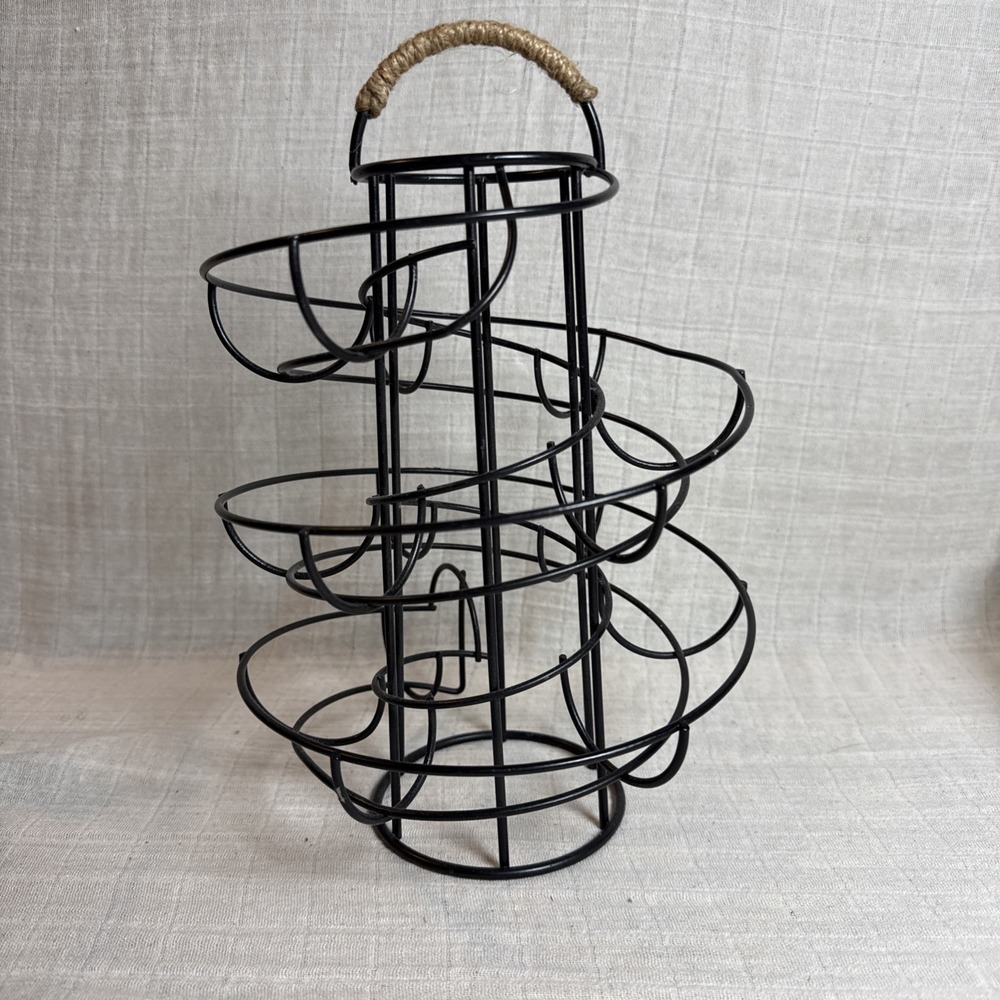 Black Metal Countertop Egg Round Rack Holder